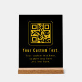 Editable QR Code & Text Template | Black & Gold (Recto)