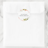 Editable Quottes with Apple Fruit Tree Pattern Ronde Sticker (Tas)
