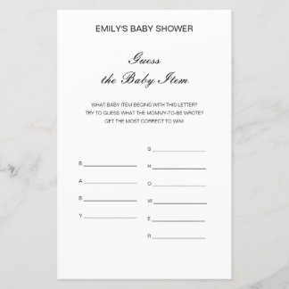 Editable raad het Baby Baby shower Game