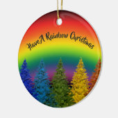 Editable Rainbow kerstboom Keramisch Ornament (Links)