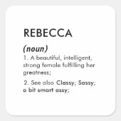 Editable Rebecca name definition, custom name Vierkante Sticker (Voorkant)