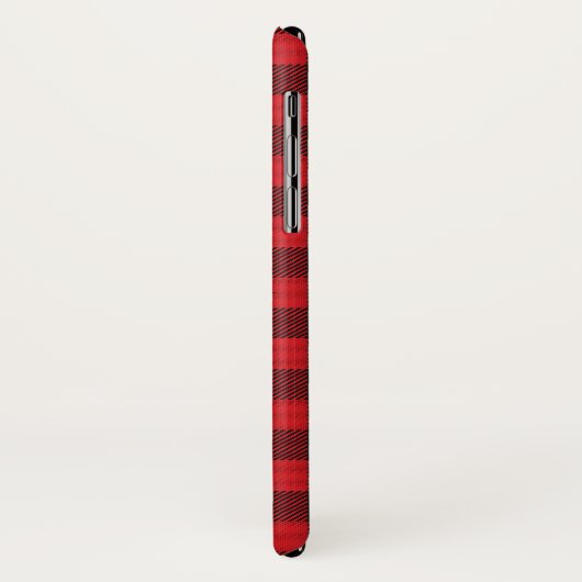 EDITABLE Red & Black Buffalo Plaid Monogrammed Case-Mate iPhone Case (Achterkant/links)
