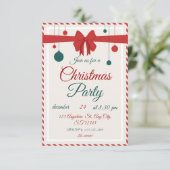Editable Red Bow Holiday Gathering Invitation (Debout devant)