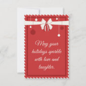 Editable Red Bow Holiday Gathering Invitation (Dos)