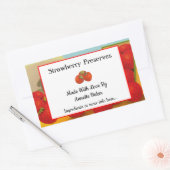 Editable Retro Strawberry Boerderij Canning Labels (Envelop)