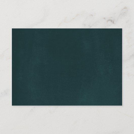 Editable Romantic Flower Wreath Emerald Gold Foil RSVP Kaartje (Achterkant)