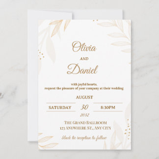 Editable Romantic Wedding Invitation 