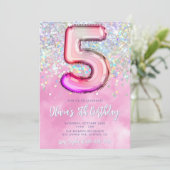 Editable rose 5e anniversaire Invitation Modèle Gl (Debout devant)