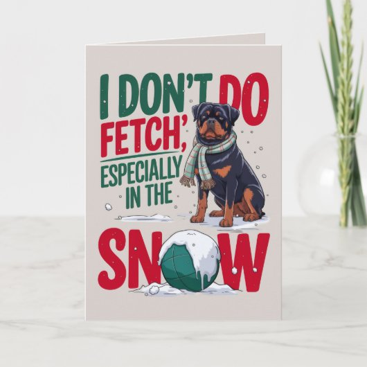 ÉDITABLE Rottweiler Funny Chien Carte de Noël (Devant)