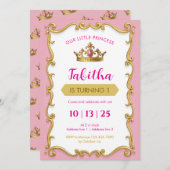 Editable Royal Ball Princess Invitations d'anniver (Devant / Derrière)