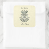 Editable  Royal Crown Bookplate Vierkante Sticker (Tas)