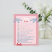 Editable, roze rode kersttrivia, feestelijke wedst (Staand voorkant)