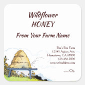 Editable Rustic Beehive and Clouds 1,5 inch Vierkante Sticker (Voorkant)