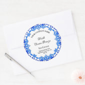 Editable Rustic Blue Floral  Candle Label (Envelop)