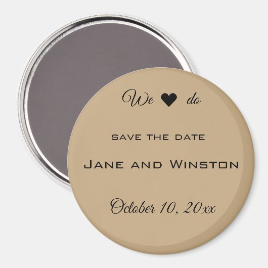 Editable Rustic Brown Paper Save the Date Magnet Magneet (Voorkant / Achterkant)