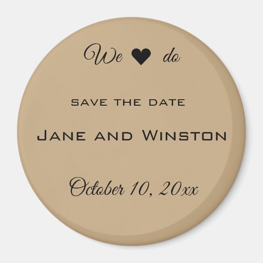 Editable Rustic Brown Paper Save the Date Magnet Magneet (Voorkant)