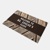 Editable Rustic Neutral Western Classroom Welkom Deurmat (Schuin)