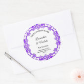 Editable Rustic Paars Floral  Candle Ronde Sticker (Envelop)