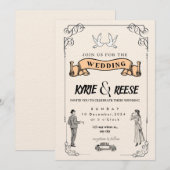 Editable Rustic Wedding Invitation Set & RSVP Bund (Devant / Derrière)