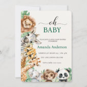 Editable Safari Baby Shower Invitation Template (Devant)