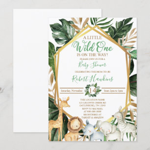 EDITABLE Safari baby shower-uitnodiging Kaart