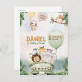 Editable Safari Birthday Invitation (Devant / Derrière)