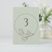 Editable Sage Boho Floral Wedding Table Number Kaart (Staand voorkant)