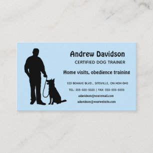 Editable Silhouette Dog Trainer Visitekaartje