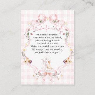 Editable Silly Goose Baby Shower Pink Bow Informatiekaartje