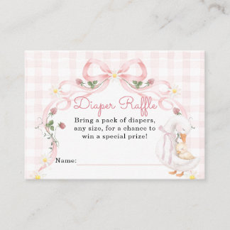 Editable Silly Goose Baby Shower Pink Bow Informatiekaartje
