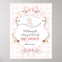 Editable Silly Goose Baby Shower Pink Bow
