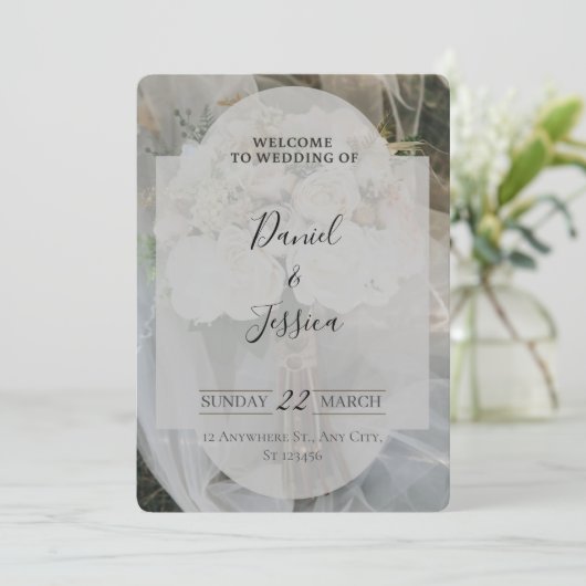 Editable simple wedding invitation (Debout devant)