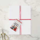 Editable  Snowball Children kerst Cadeaulabel (Met Touw)