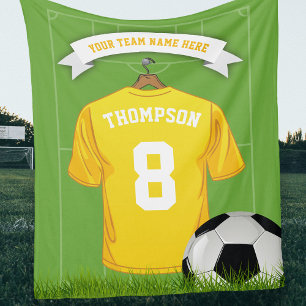 Editable Soccer Football Name, Number, Team Fleece Deken
