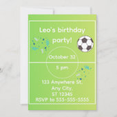 Editable soccer themed birthday invitation (Devant)