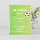 Editable soccer themed birthday invitation (Debout devant)