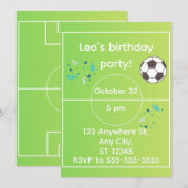 Editable soccer themed birthday invitation (Devant / Derrière)