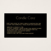 Editable Soy Candle Care Kaart met logo Black (Voorkant)