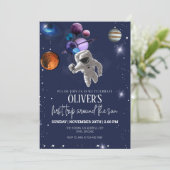 Editable Space Birthday Kaart (Staand voorkant)