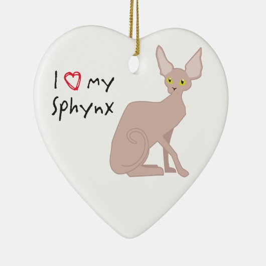 Editable Sphynx-kerstversiering Keramisch Ornament (Rechts)
