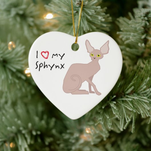 Editable Sphynx-kerstversiering Keramisch Ornament (Boom)