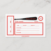 Editable Sports Baseball Player Kaart (Achterkant)