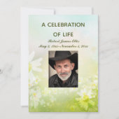Editable Spring Flowers Celebration of Life Photo Kaart (Voorkant)