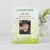 Editable Spring Flowers Celebration of Life Photo Kaart (Staand voorkant)