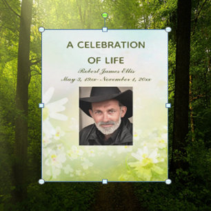 Editable Spring Flowers Celebration of Life Photo Kaart