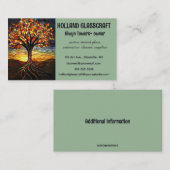 Editable Stained Glass Tree Visitekaartje (Voorkant / Achterkant)