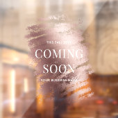 Editable Stylish Bronze Business Coming Soon  Raamsticker (Vel 2)