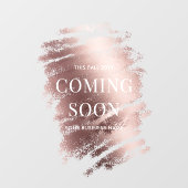 Editable Stylish Bronze Business Coming Soon  Raamsticker (Vel)