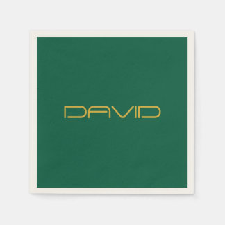 Editable Stylish Text | Gold & Hunter Green Servet