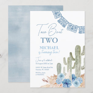 Editable Taco Bout Deux Anniversaire Invitation